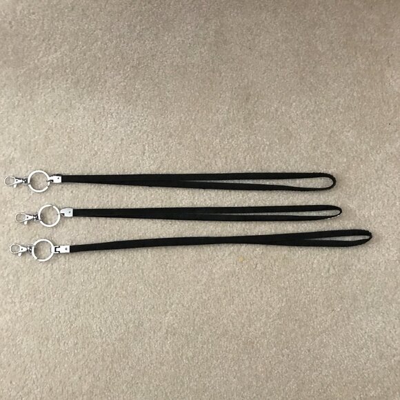 💎 3-Pack Rhinestone Lanyard Bundle — Silver, Blue & Black Sparkle – NWOT - Picture 7 of 9